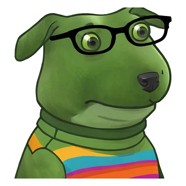 Dog with glasses sticker