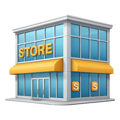 modern shop with the word store in the sign sticker