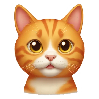 orange cat with silly face and a little bow in its ear sticker