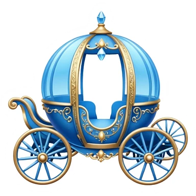 Cinderella round blue carriage sticker