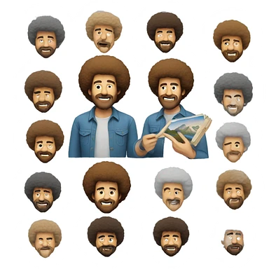 Bob Ross painting sticker