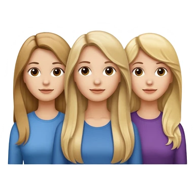 Uma cabelo loiro lizo e grande outra cabelo ondulado meio castanho meio loiro e outra lizo castanho sticker