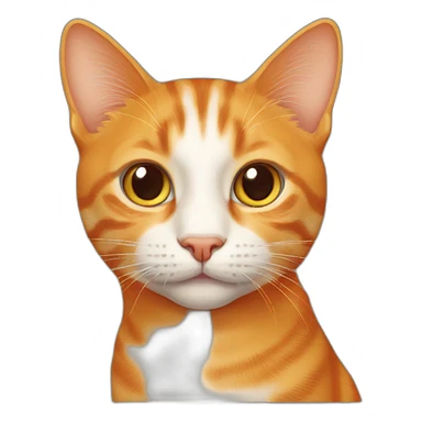 Orange tabby cat with orange around nose and mouth sticker