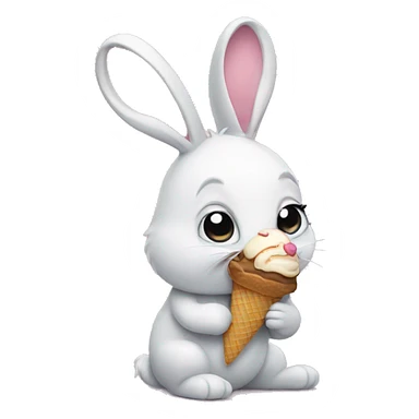 Bunny with ice cream sticker