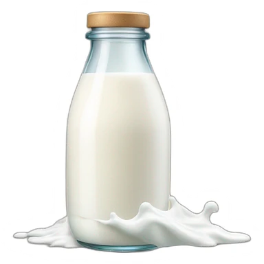 a bottle of milk dropping milk in a glass sticker