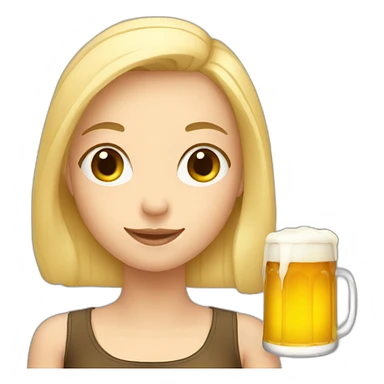 Blond girl with beer sticker