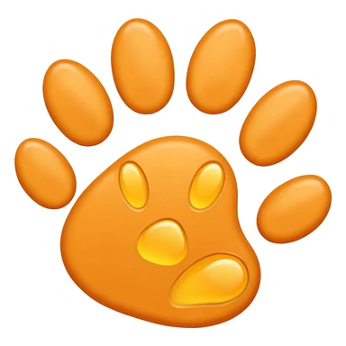 a very light pale pastel yellow-orange pawprint sticker