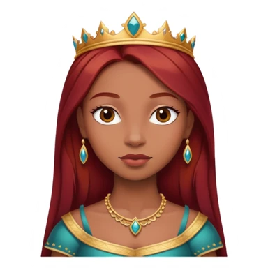 brown princess with straight dark red hair sticker