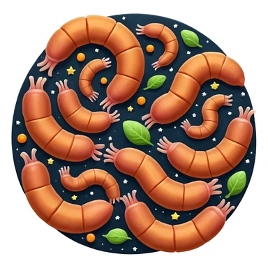 Worms eating starts in space sticker