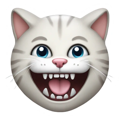 Cat with huge teeth sticker