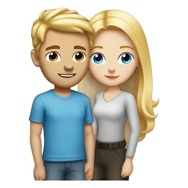 Girl with blonde hair blue eyes standing with a guy with reddish hair and blue eyes  sticker