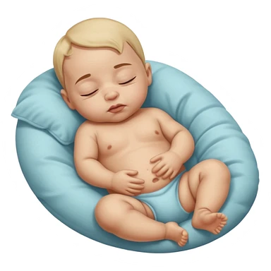 High resolution of   realistic full body sleepy baby distorted , no extra hybrid sticker