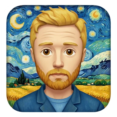 I portrait of me in the style of a Van Gogh painting  sticker