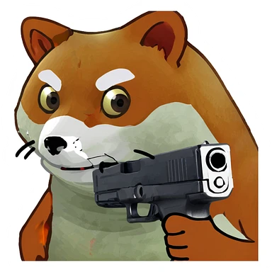 Red panda holding a Glock  sticker