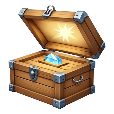 Pandora's box, slightly open with magical light sticker