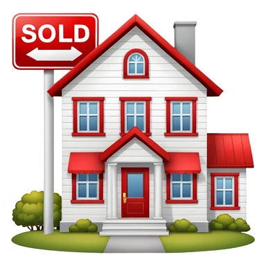 house with for sale sign sticker