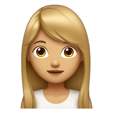 tan girl with long hair and bangs with star sticker