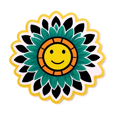 Sunflower face sticker