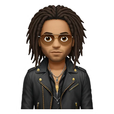 Lenny Kravitz with dark brown long dreadlocks sticker