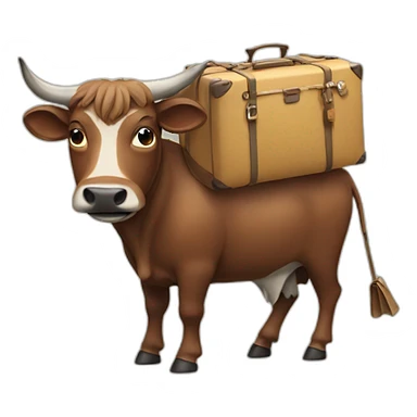 ox loaded with luggage sticker