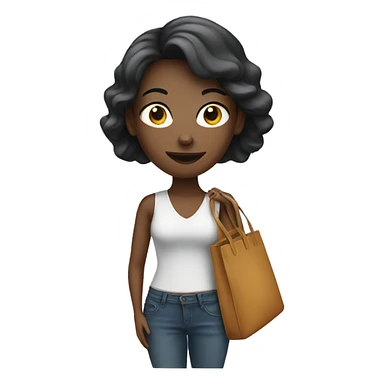 woman with bag sticker