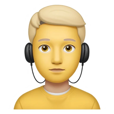 A yellow face exactly like this « 😶 » and wearing airpods max sticker