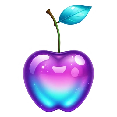 glitter purple and cian cherry sticker