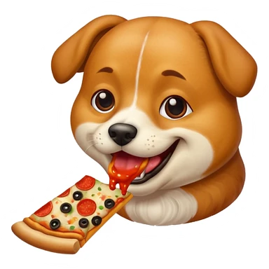 Dog eating pizza sticker