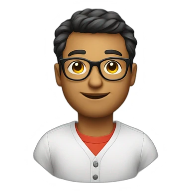 beautiful nerd backend developer with round glasses sticker