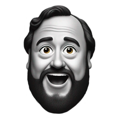 Hyperrealist dramatic pavarotti singing sticker