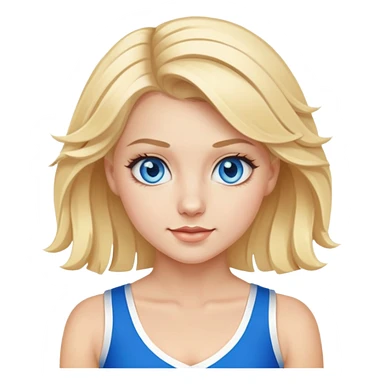 cheerleader, blonde, blue eyes sticker