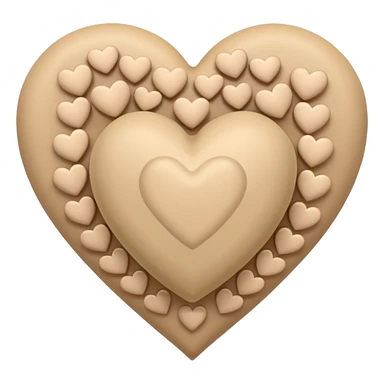 Soft beige heart with other hearts around it sticker