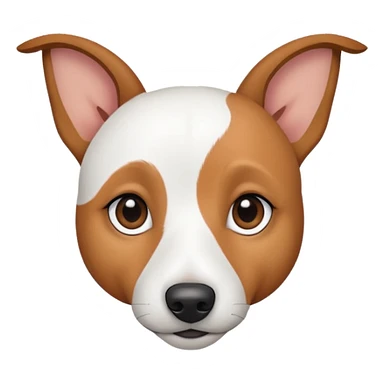 a fully white jack russell the size of a kelpie with light brown ears and a light brown patch on one eye sticker