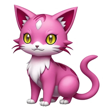 Liepard-Skitty-Delcatty-Pokémon-Fakémon-hybrid-creature (full body) sticker