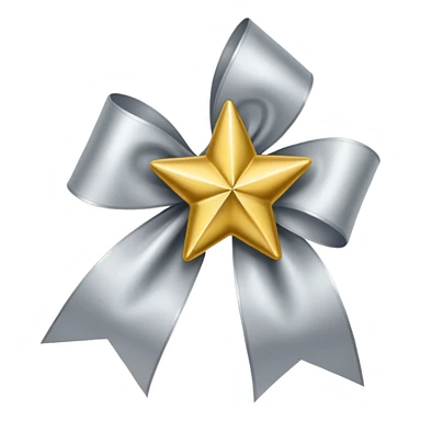 Silver ribbon with gold star. sticker