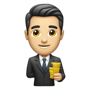 empresario joven y con dinero y blanco sticker