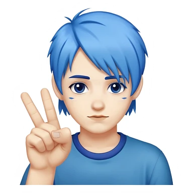 Blue hair Fairy middle finger sticker