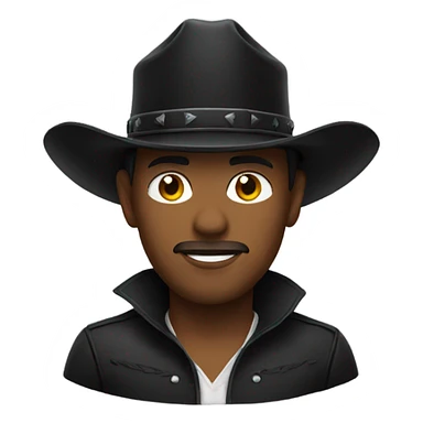 Person wearing a black cowboy hat  sticker