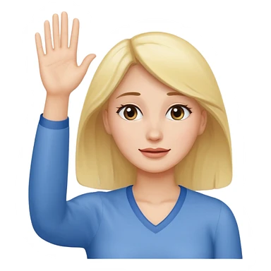 woman waving goodbye with tears, emotional expression sticker