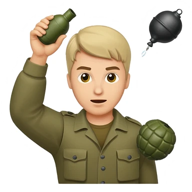 Guy throwing a grenade sticker