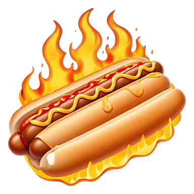 chili cheese hotdog on fire sticker