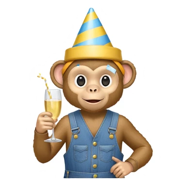 changuito con overol en una fiesta sticker