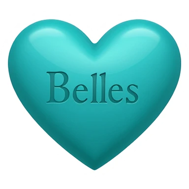 Teal heart with Belles wording sticker