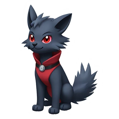 Cool Edgy Zorua-Zoroark-Mightyena with a collar full body sticker