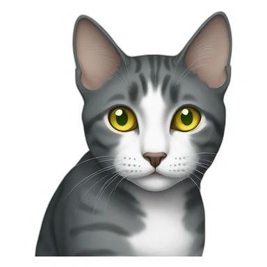 American short-haired cat with yellow-green eyes sticker
