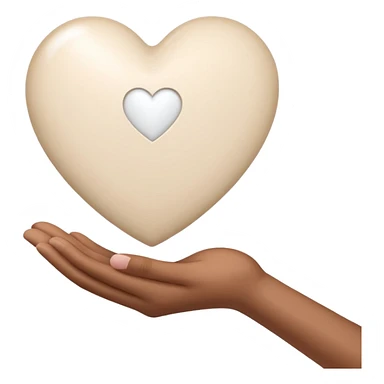 White love heart in palm sticker