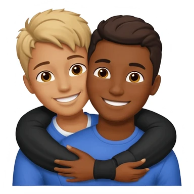 carmel baddie and tall darkskin boy hugging  sticker