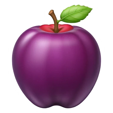 Eggplant going into an apple sticker