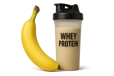 banana e shaker di whey protein
vista frontale, iperrealistico 4k sticker