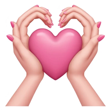 heart hands with pink hearts sticker